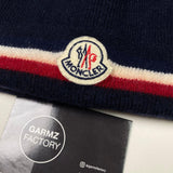 Moncler - Stitched Logo Beanie Hat Blue