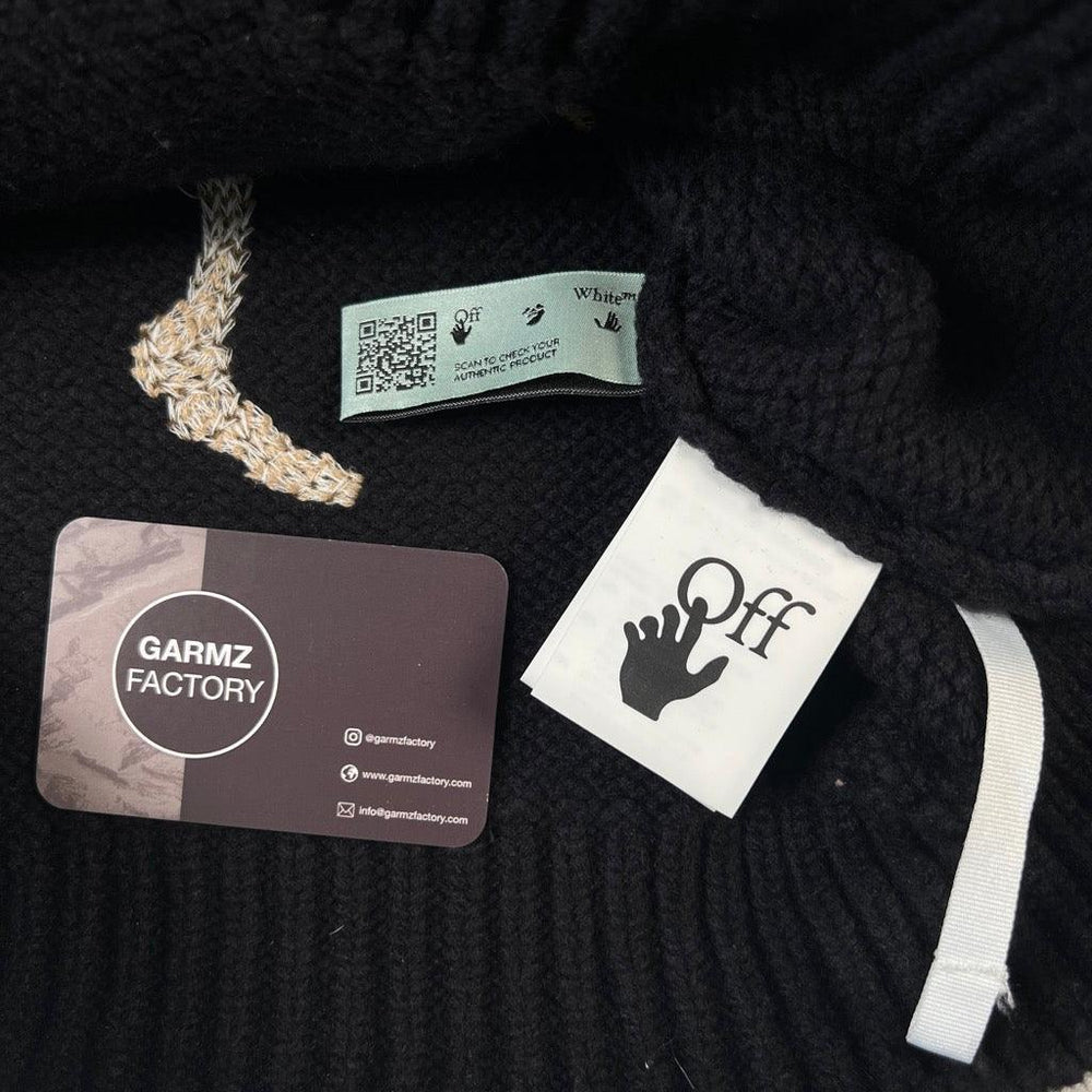 Off-White Pascal Wet Floor Sign Knit Sweater Black – Garmz Factory