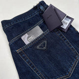 Prada - applique logo denim jeans blue