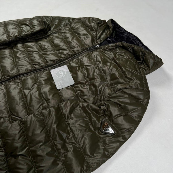 Prada - Appliqué logo down jacket green