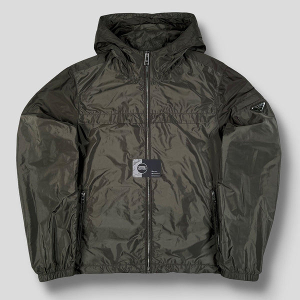 Prada - Applique Logo Nylon Windbreaker Khaki