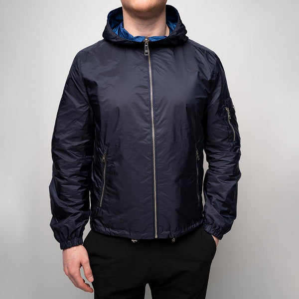Blue And Grey Prada Jacket Navy Prada Nylon Parka Prada Re