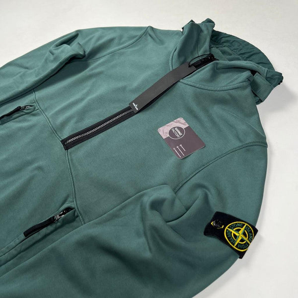 Stone Island - 1/2 Zip Hooded Sweatshirt Green