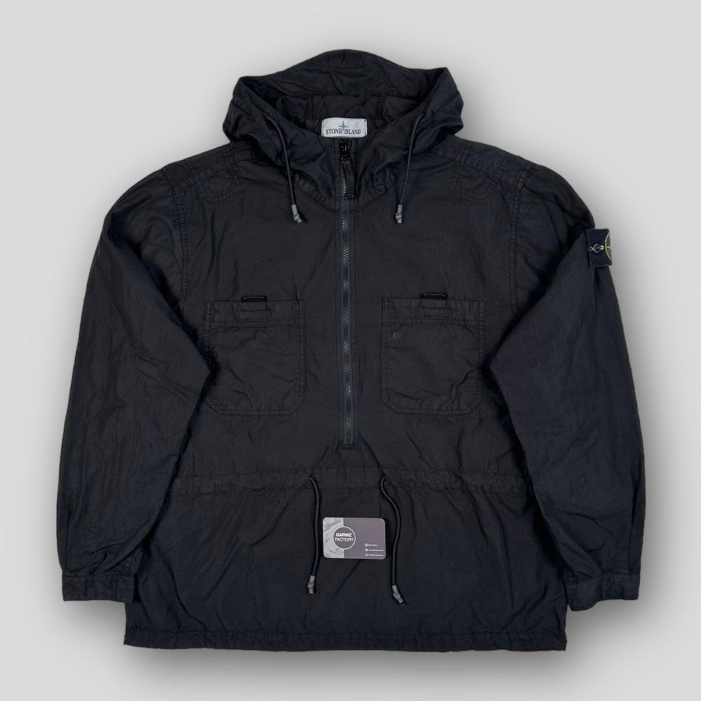 Stone Island 1/2 Zip Popover Smock Black – Garmz Factory