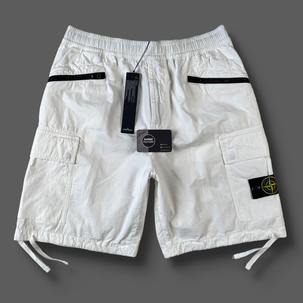 Stone Island - Bermuda Cargo Shorts Type CO White