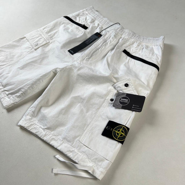 Stone Island - Bermuda Cargo Shorts Type CO White