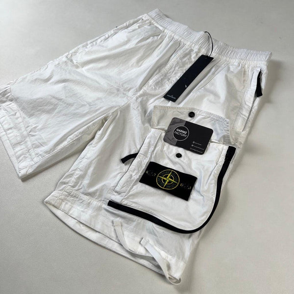 Stone Island - Bermuda Cargo Shorts Type CO White