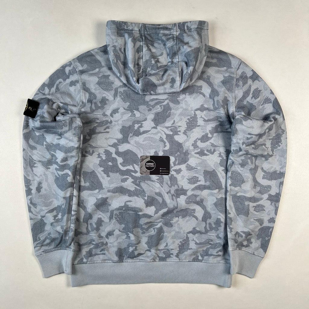Stone Island Big Loom Camo Hooded Jumper Sky Blue – Garmz