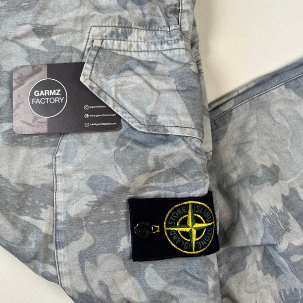 Stone Island - Big Loom Camo Trousers Sky Blue