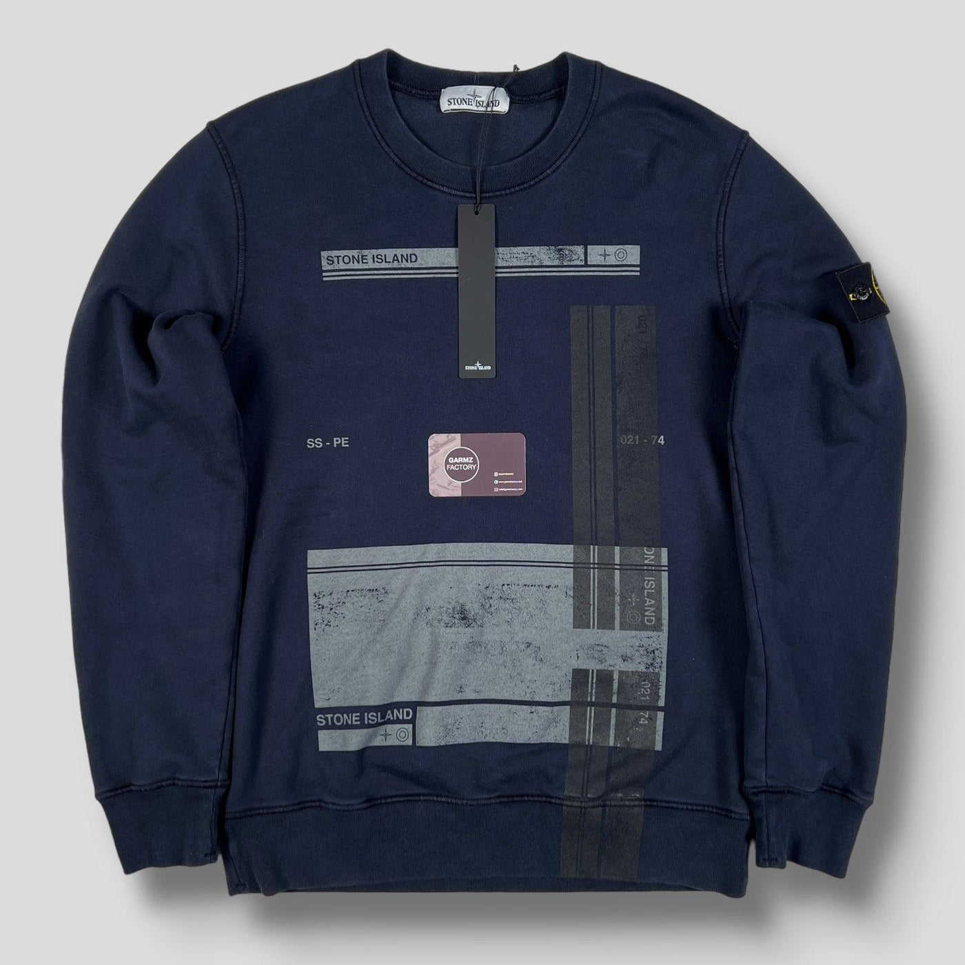 Stone Island Block Logo Sweatshirt Navy – Garmz Factory