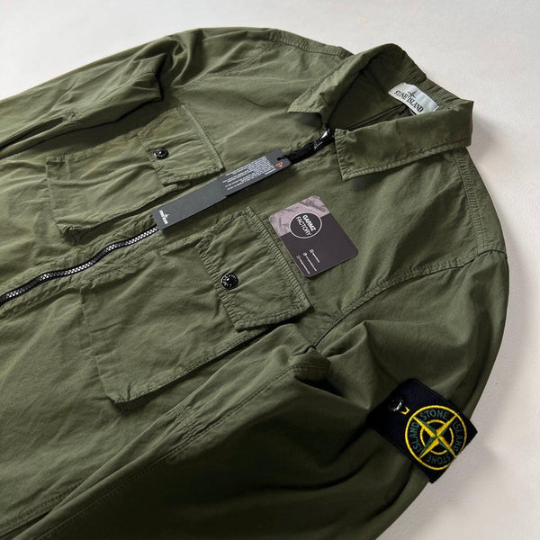 Stone Island - Brushed Cotton Overshirt Khaki