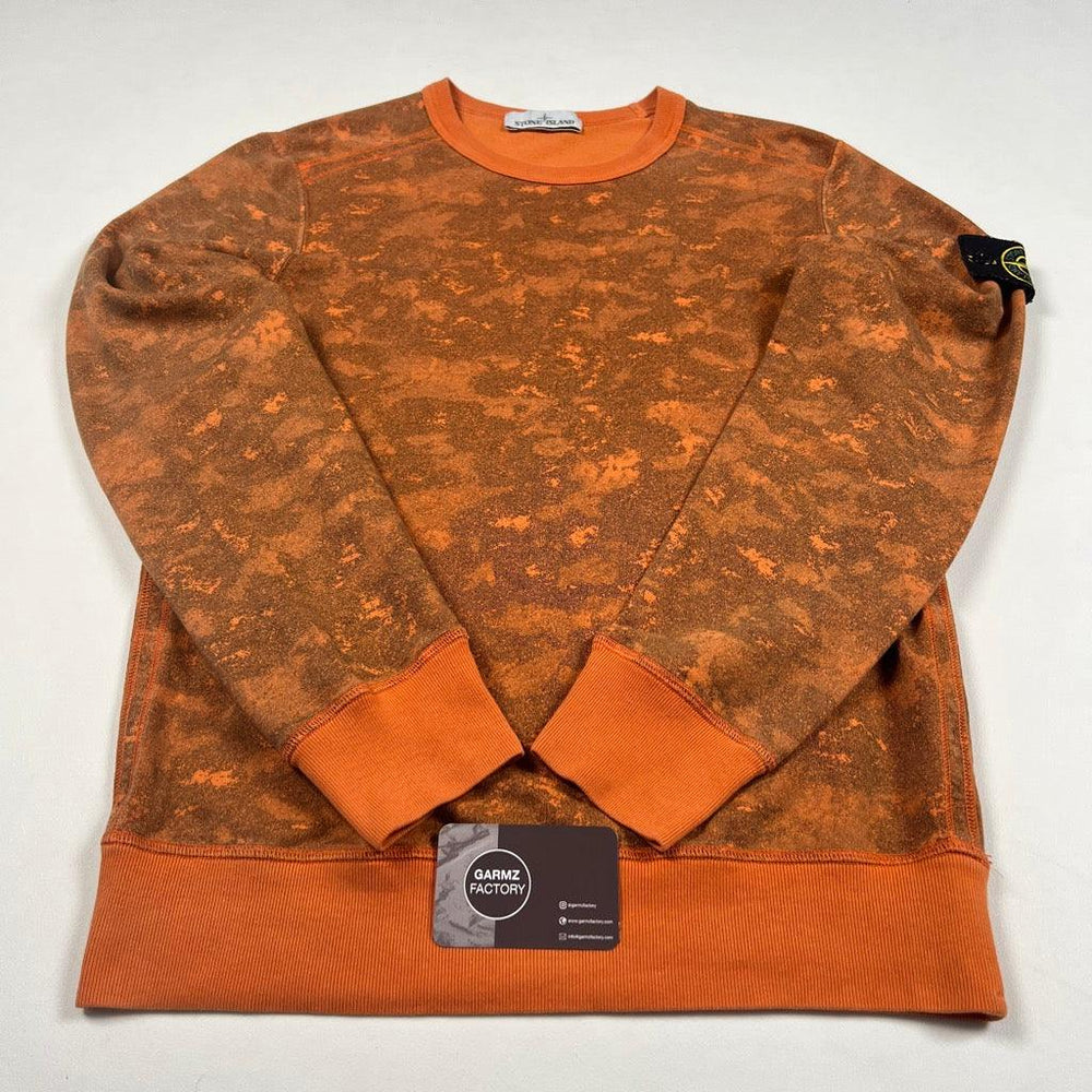 Stone Island Camo Crewneck Sweatshirt Orange – Garmz Factory