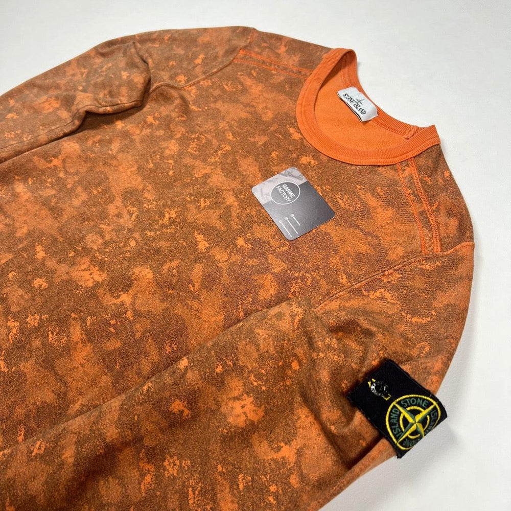 Stone Island Camo Crewneck Sweatshirt Orange – Garmz Factory