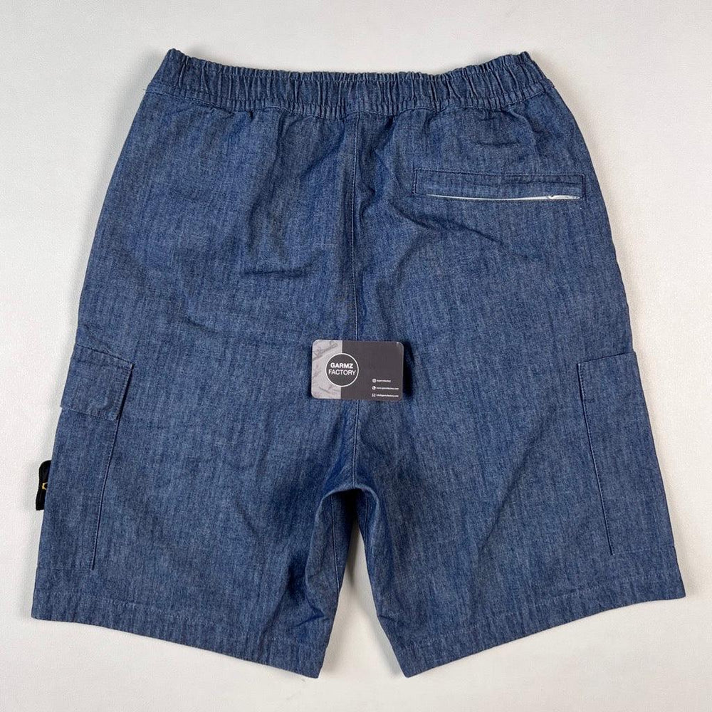 Stone Island Chambray Canvas Bermuda Shorts Type CO Blue – Garmz