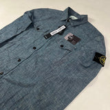 Stone Island - Chambray Denim Button Shirt Blue