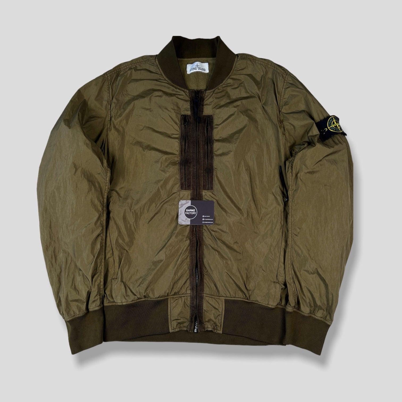 crinkle reps bomber jacket green