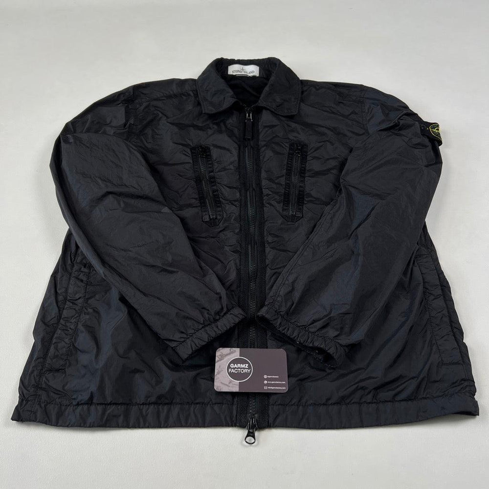 Stone Island Crinkle Reps Zip Overshirt Black – Garmz Factory