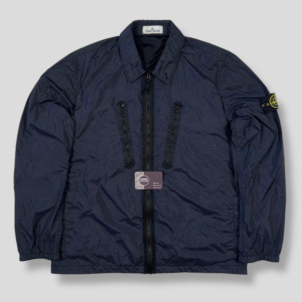 Stone Island - Crinkle Reps Zip Overshirt Navy