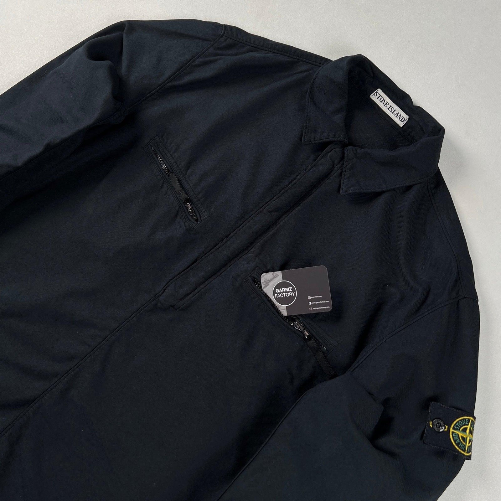 Stone Island Garment Dyed 1/2 Zip Overshirt Black – Garmz Factory