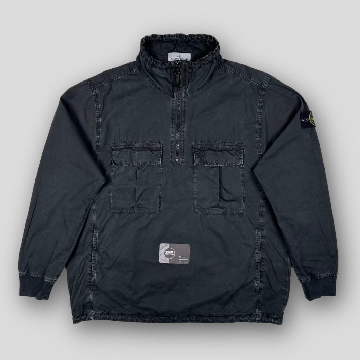 Garment Dyed 1 2 Zip Smock Black