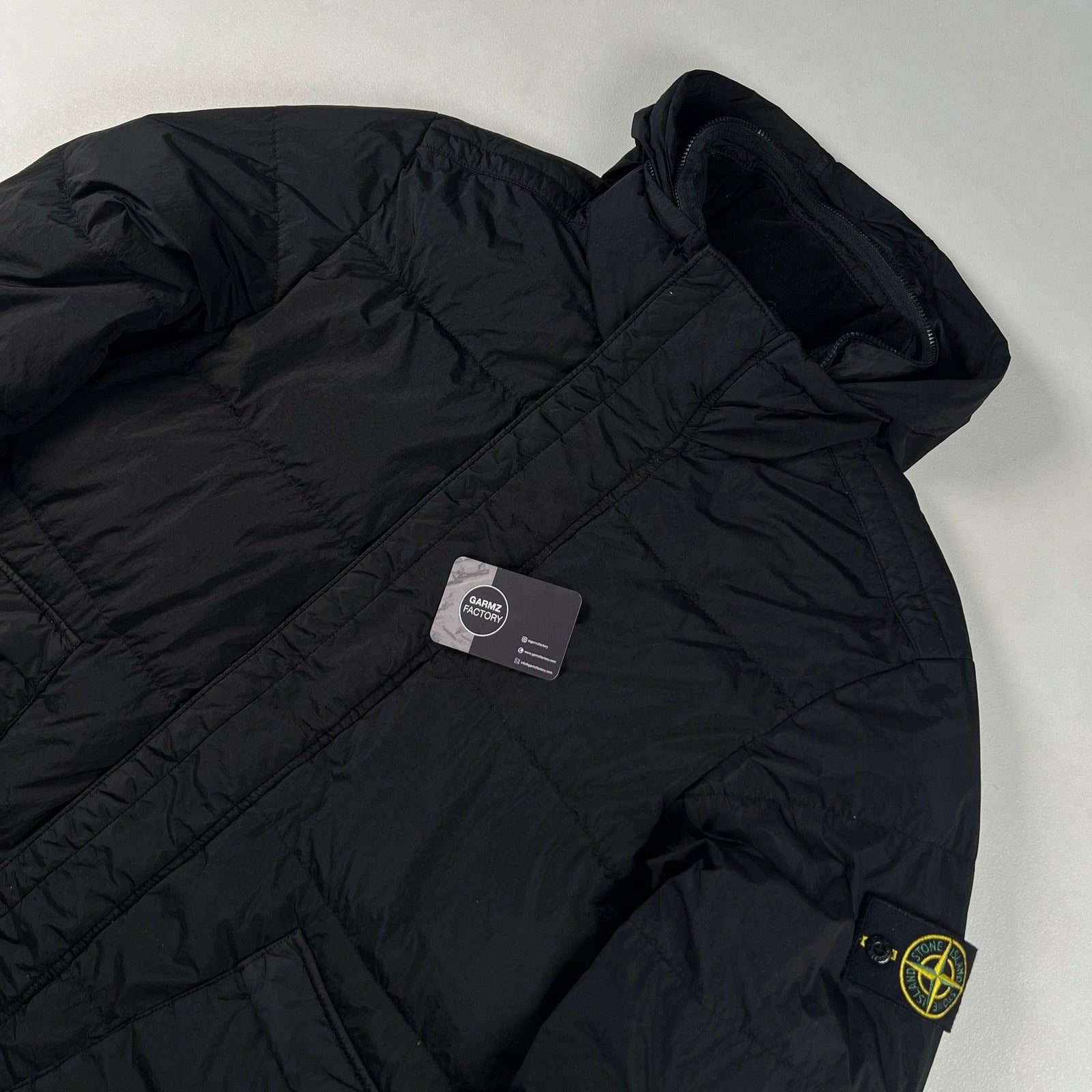 Stone Island Garment Dyed Crinkle Reps NY Down Jacket Black