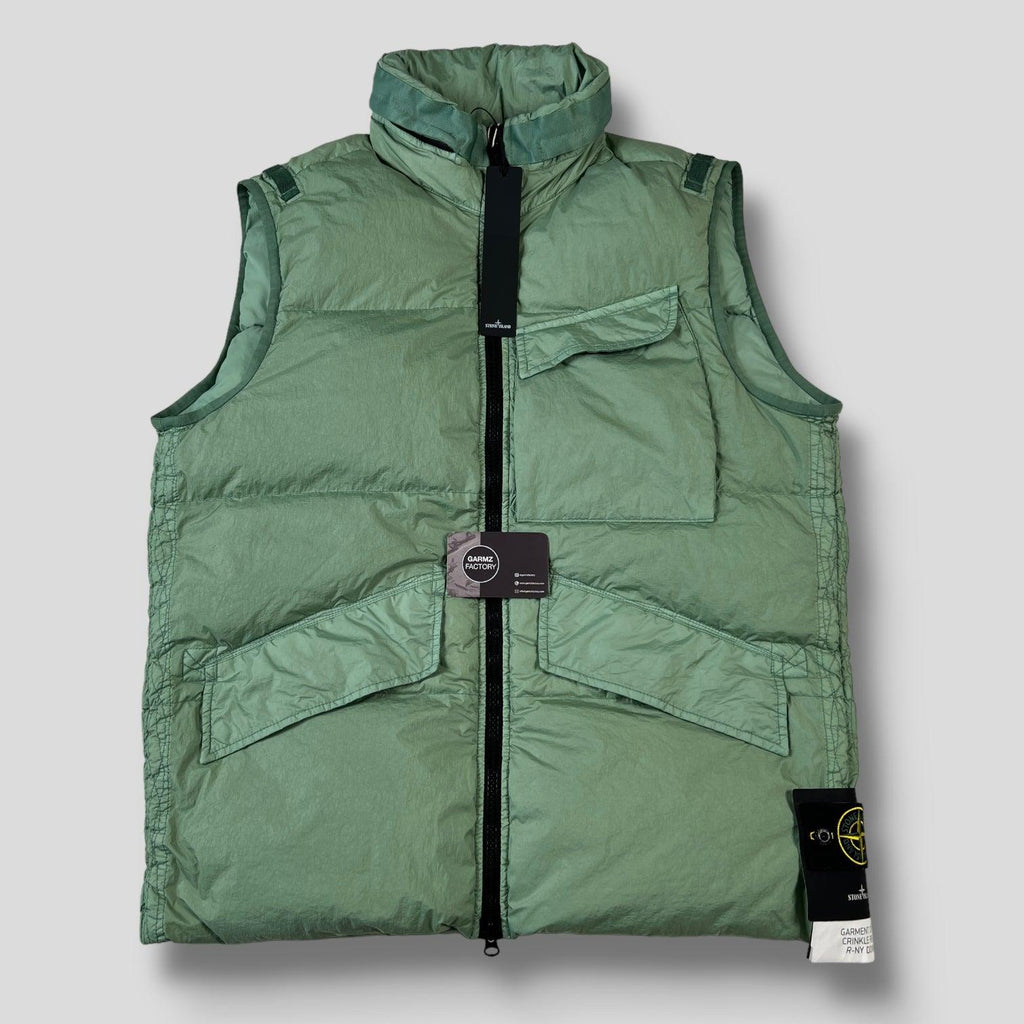 Stone  Garment Dyeナイロン ダウンベストXL Stone Island Garment Dyed Crinkle Reps R-NY Down Gilet Green