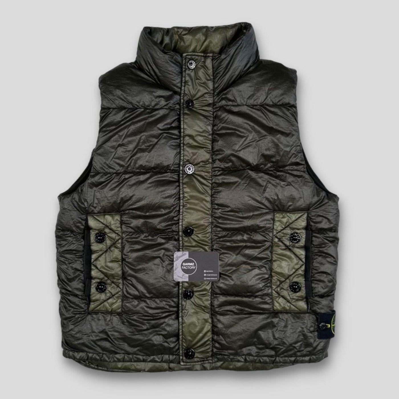 の*ん様 STONE  GARMENT DYED DOWN VEST Stone Island Garment Dyed Down Gilet Khaki – Garmz Factory