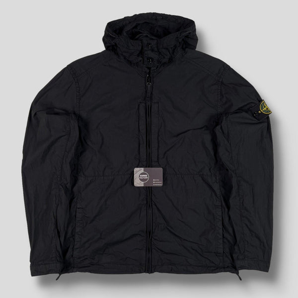Stone Island - Garment Dyed Poplin Hooded Jacket Black