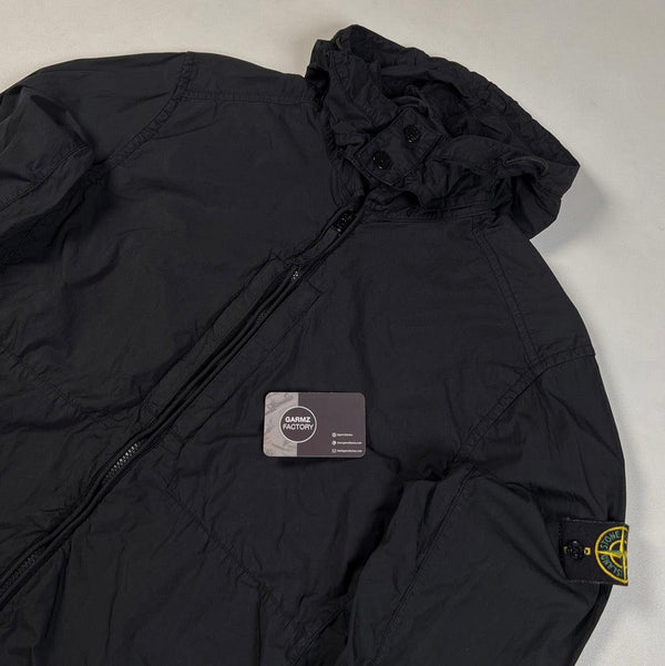 Stone Island - Garment Dyed Poplin Hooded Jacket Black