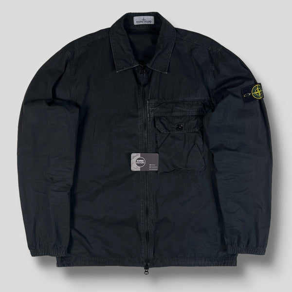 Stone Island - Garment Dyed Zip Overshirt Black