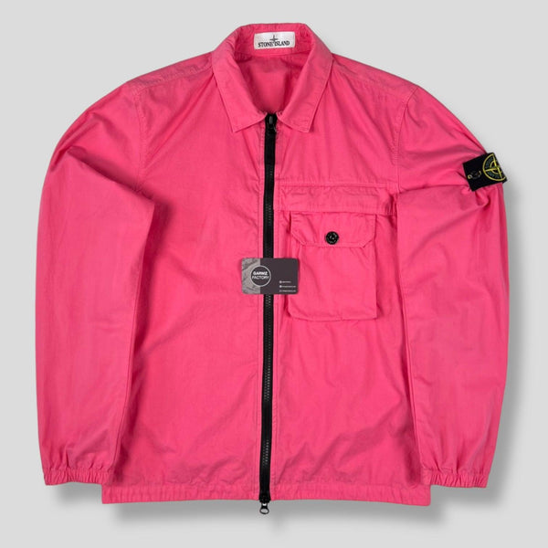 Stone Island - Garment Dyed Zip Overshirt Pink