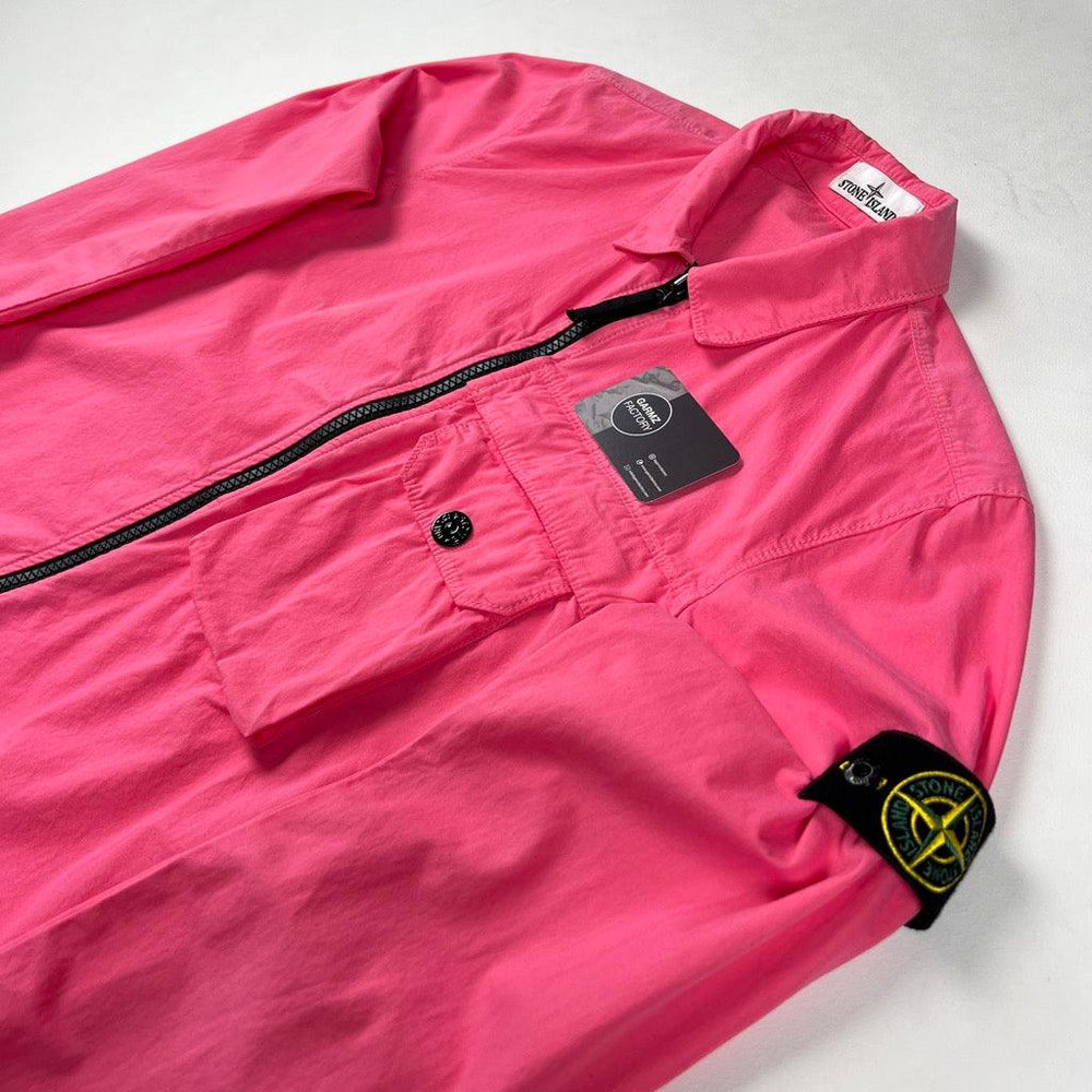 Stone Island Garment Dyed Zip Overshirt Pink – Garmz Factory