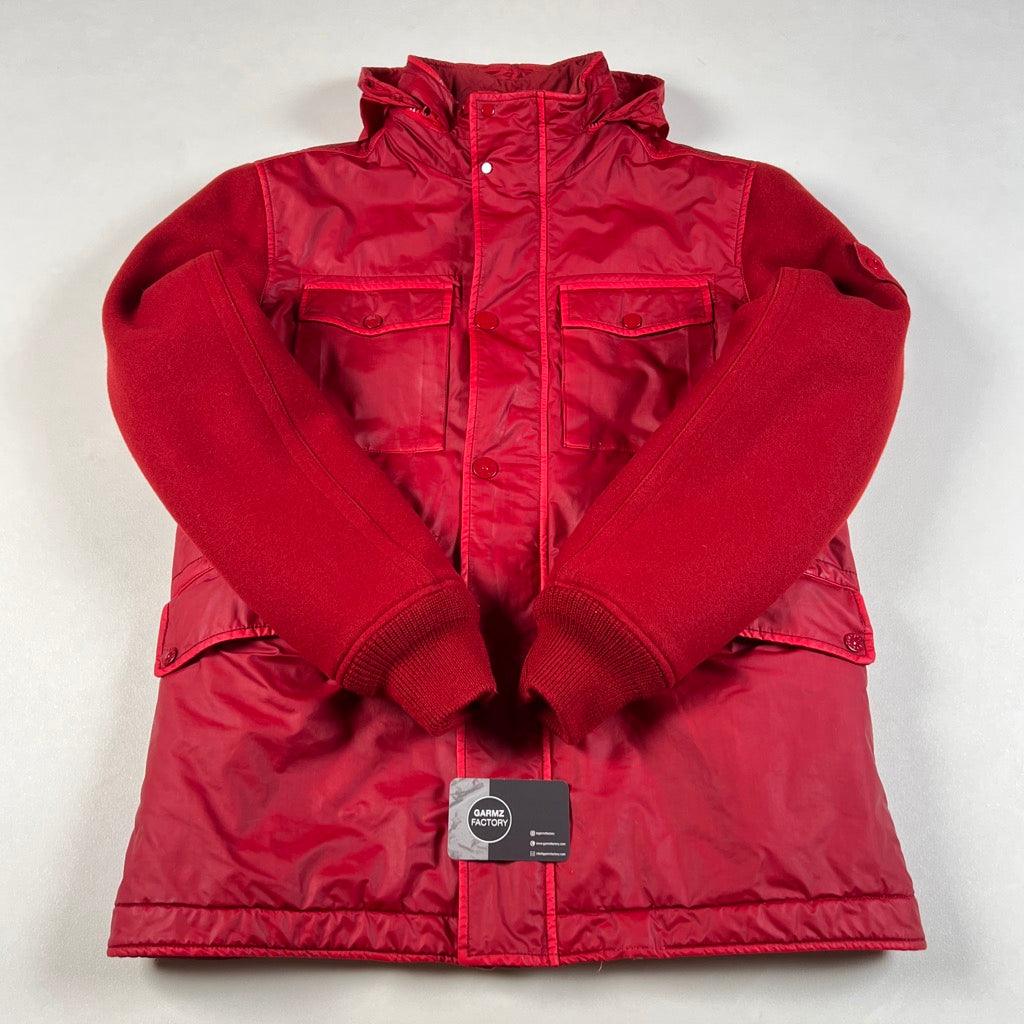 Stone Island Ghost Panno Tinto Mussola Gommata Jacket Red