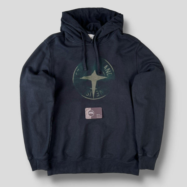 Stone Island - Graphic Print Hooded Sweatshirt Black