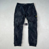 Stone Island - Grid Check Camo Cargo Trousers Black/Grey