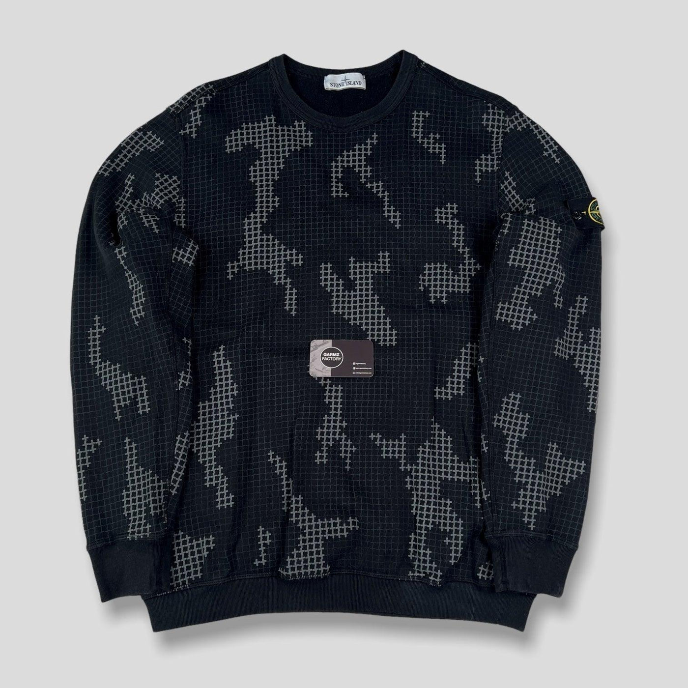 Grid check camo sweatshirt Black - Main Image