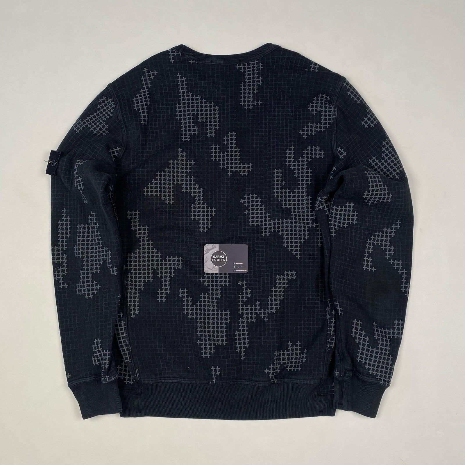 Grid check camo sweatshirt Black - Main Image