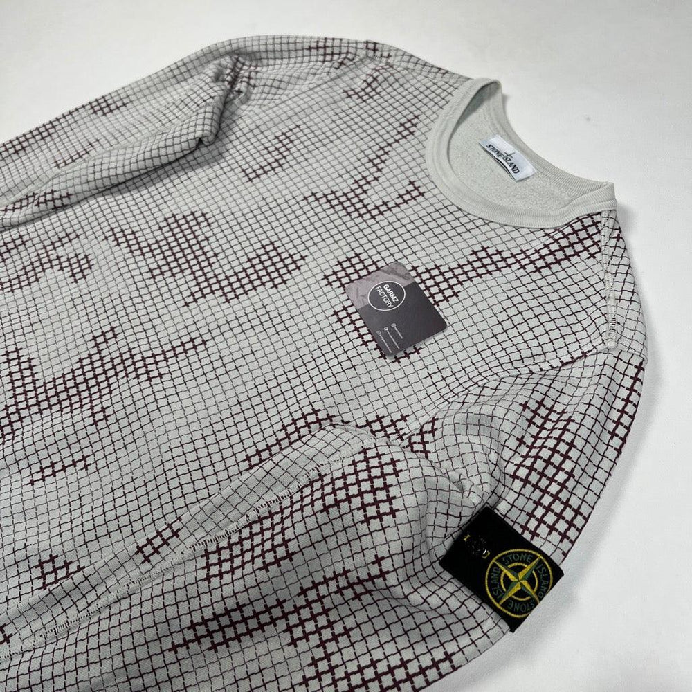 Stone Island Grid Check Camo Sweatshirt Grey – Garmz Factory