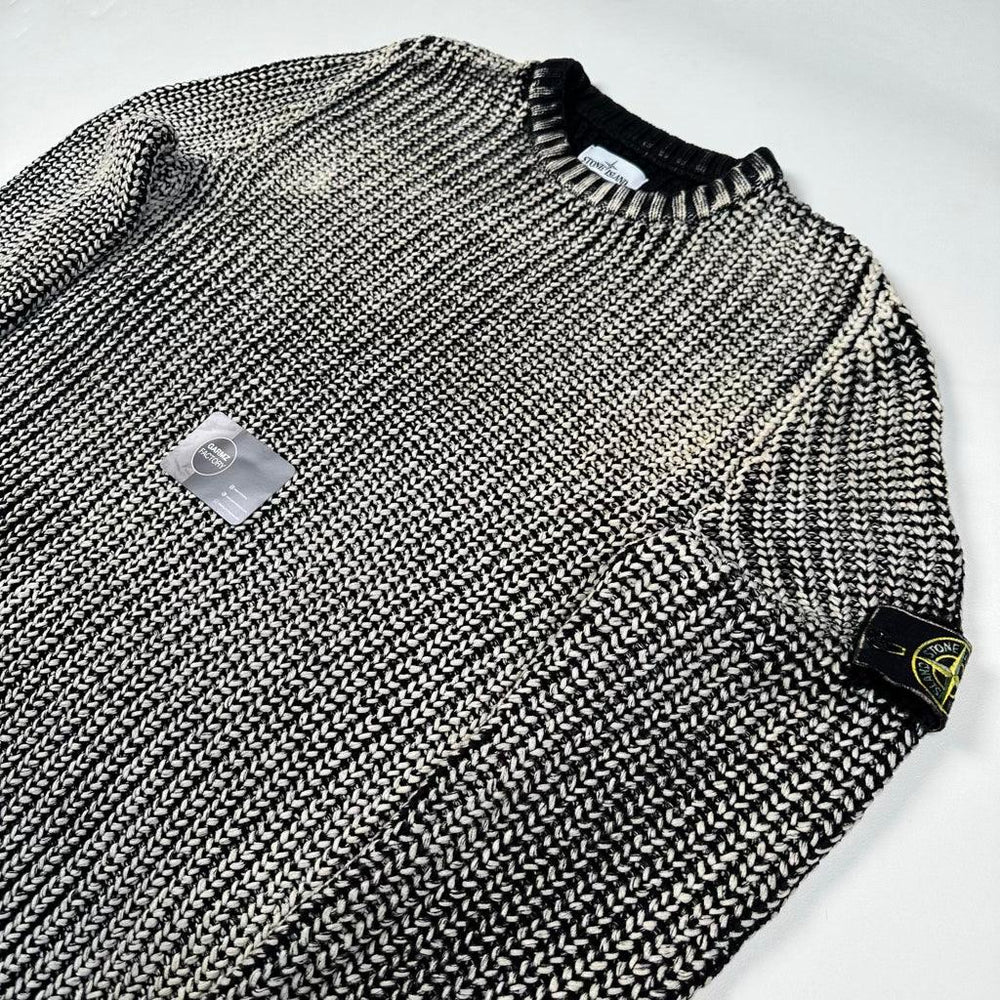 Stone Island Hand Corrosion Cable Knit Jumper Black – Garmz Factory