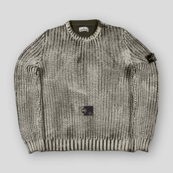 Stone Island Hand Corrosion Cable Knit Jumper Khaki – Garmz Factory