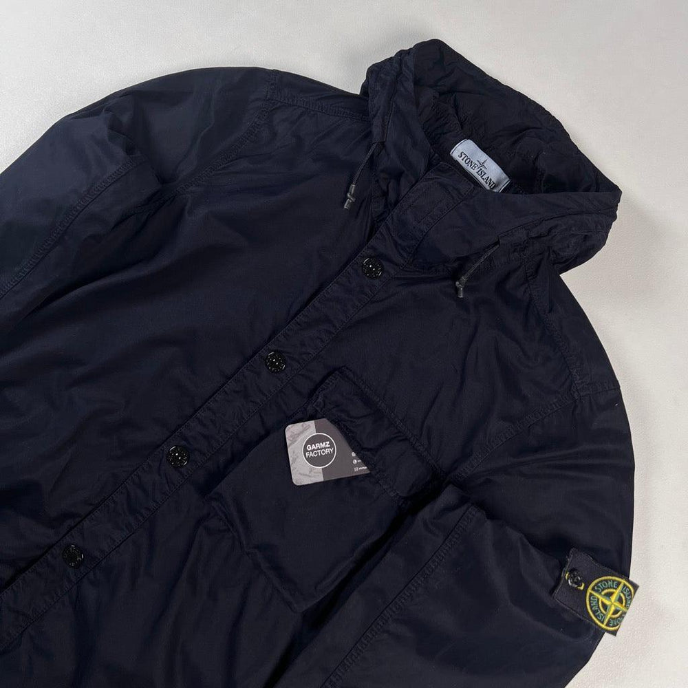 Stone Island Hooded Button Overshirt Navy – Garmz Factory