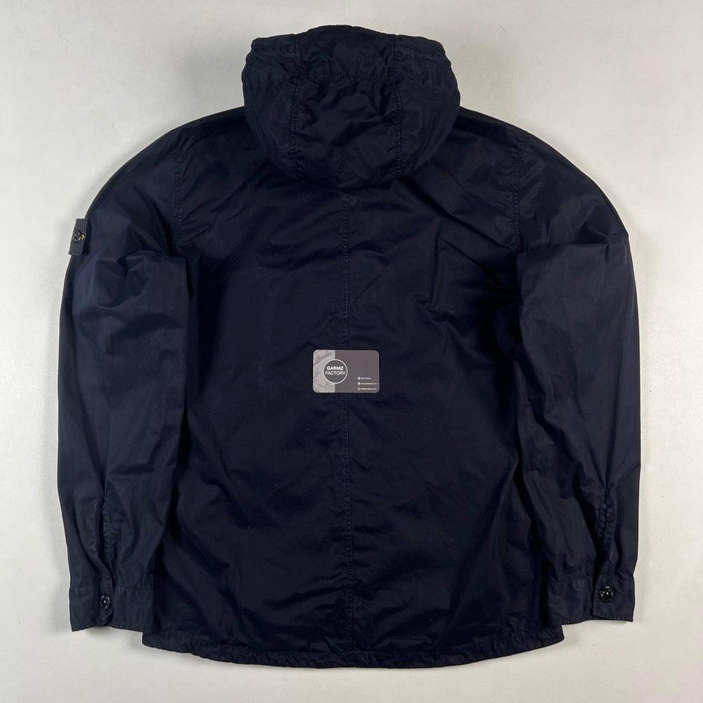 Stone Island Hooded Button Overshirt Navy – Garmz Factory