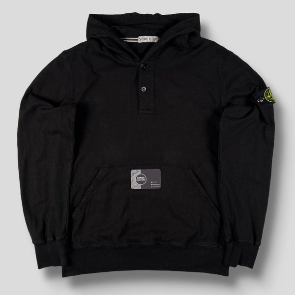 Stone Island - Hooded Button Sweatshirt Black