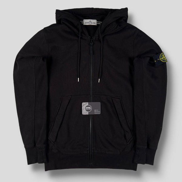Stone island black zip hoodie shop