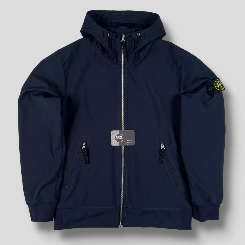 Stone Island Shell R Stone Island Light Soft Shell-R Hooded Jacket Navy – Garmz Factory