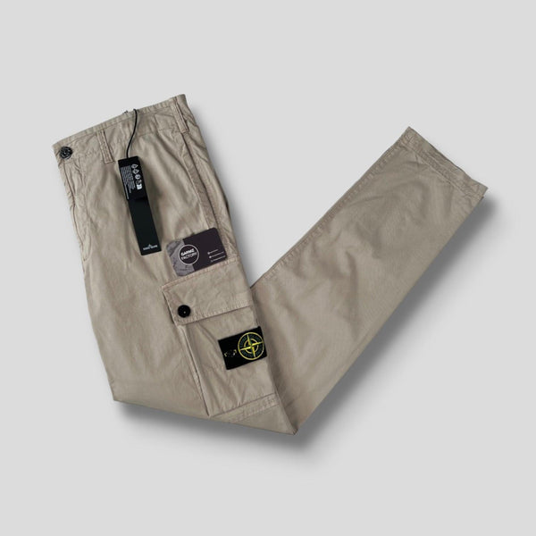 Stone Island - Logo Patch Cargo Trousers Type RE-T Beige