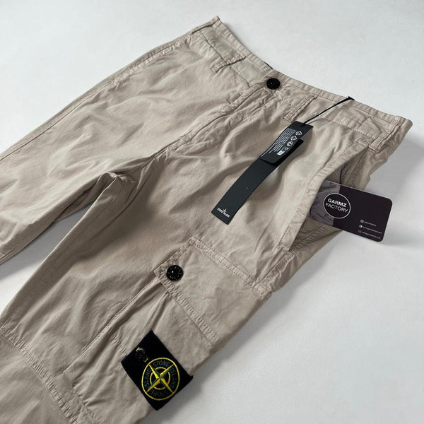 Stone Island - Logo Patch Cargo Trousers Type RE-T Beige