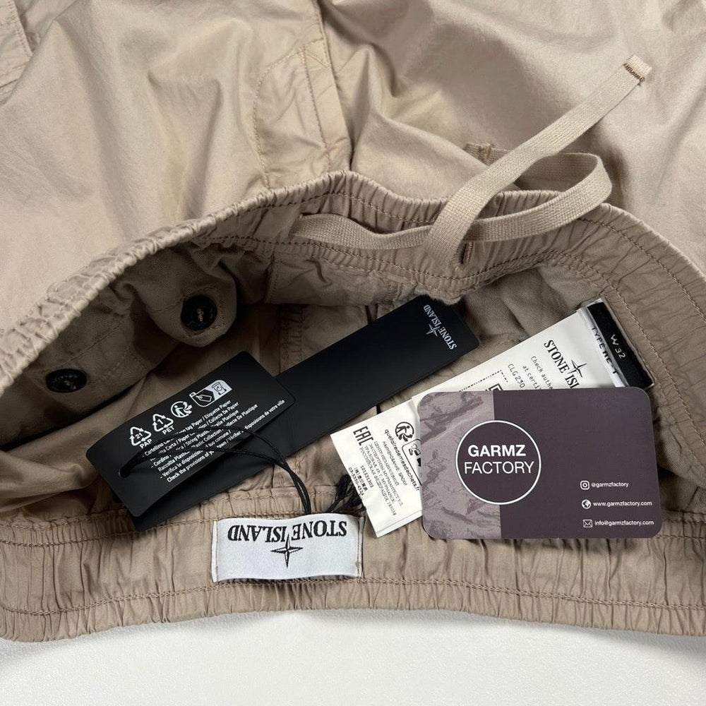 Stone Island Logo Patch Cargo Trousers Type RE-T Beige – Garmz Factory