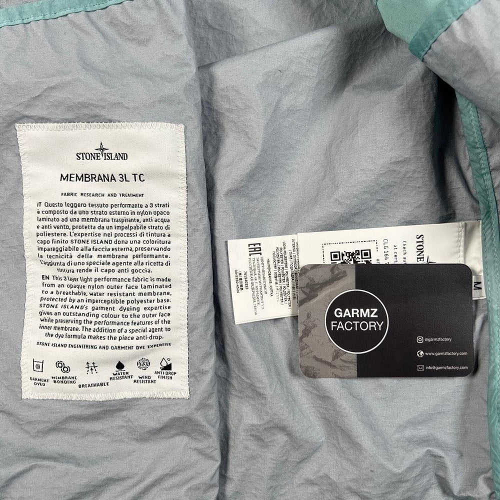 Stone Island Membrana 3L Tc Hooded Jacket Light Blue – Garmz Factory