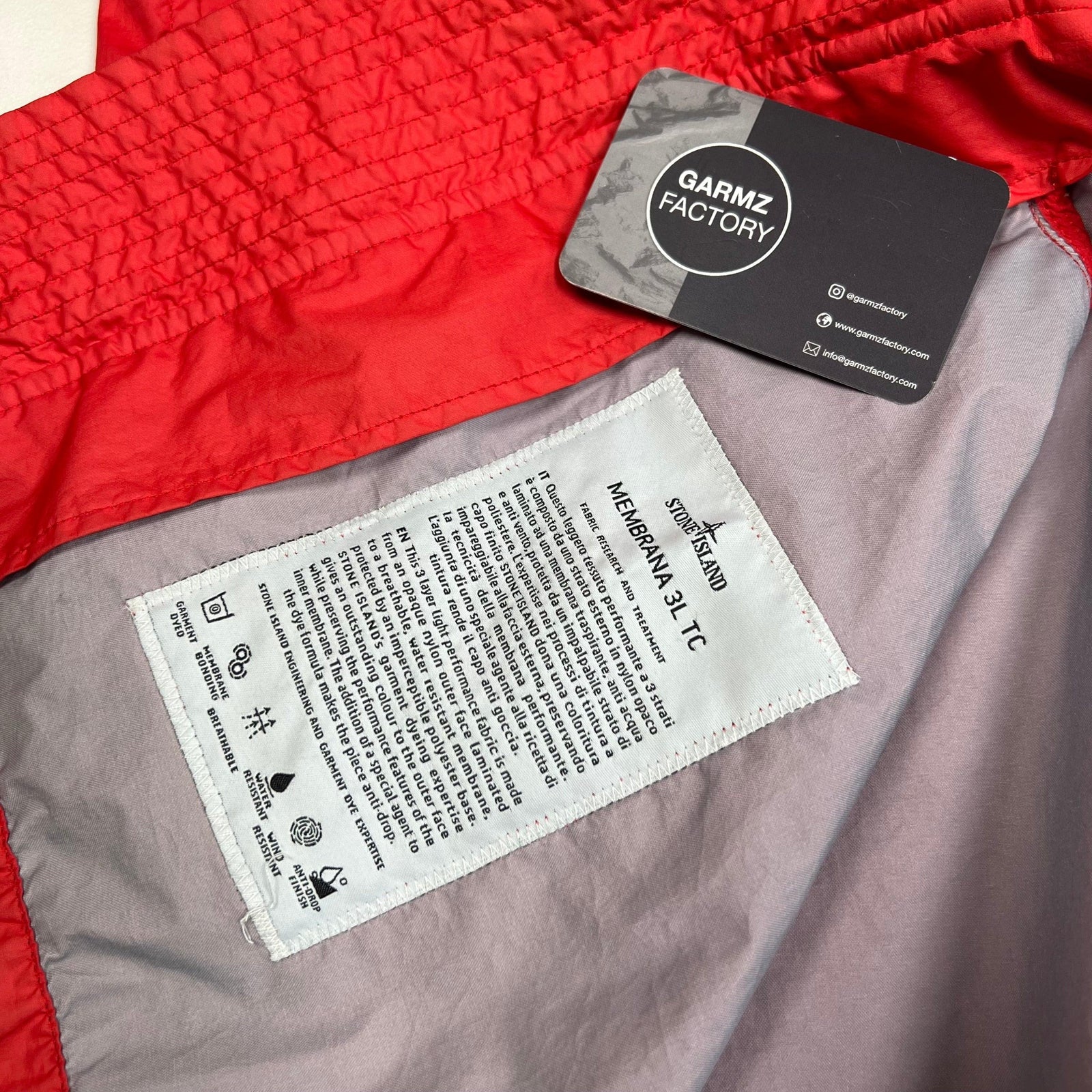 Stone Island Membrana 3L TC Jacket Red – Garmz Factory